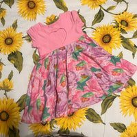 0-3m Heart Back Floral Dress